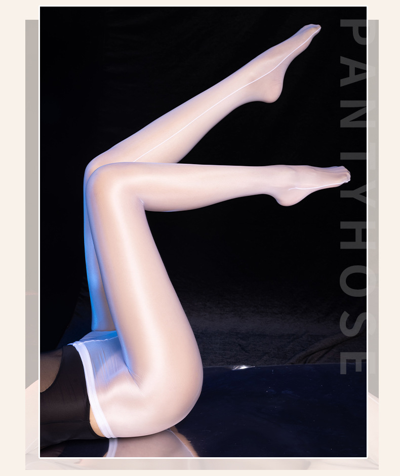 Tear-Resistant Open-Crotch Silk Stockings, Black Sheer Hosiery for Women, One Size — detail image 22