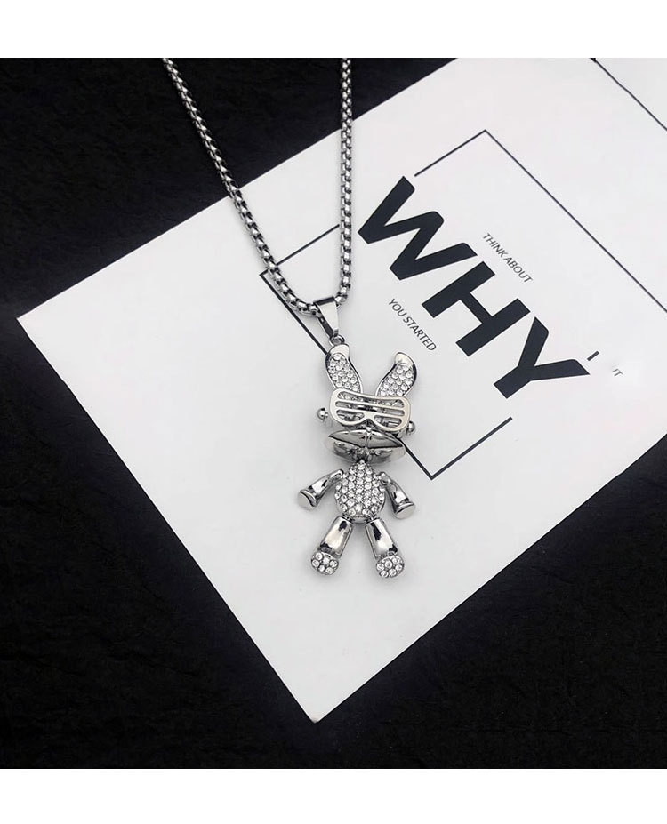 Hip-hop Animal Cartoon Character Alloy Titanium Steel Pendant Necklace In Bulk display picture 3