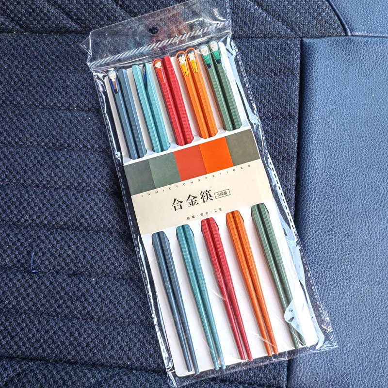 Palillos de cinco colores 5 pares