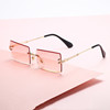 2023 new pattern Frameless Trimming square Gradient color Sunglasses Occident fashion ins Street beat Sunglasses