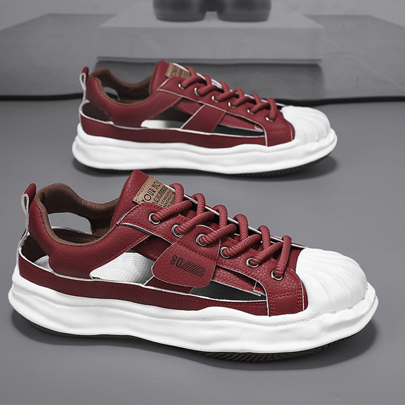 Trendy Brand Sandals Shell Toe Hollow Bread Shoes Men's New Sports Frame Shoes Youth Driving Casual Air Shoes