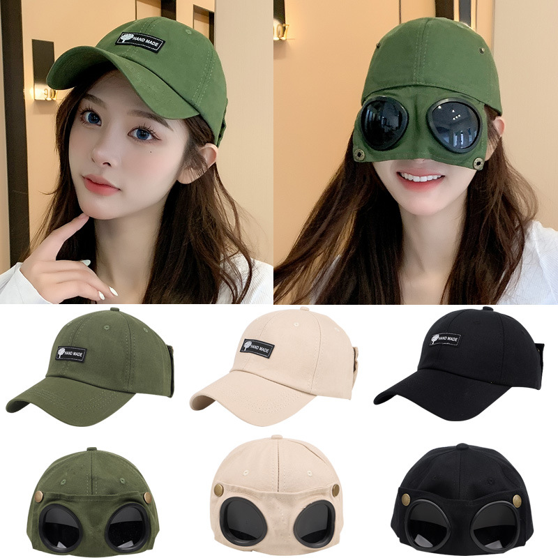 Pilot hat trendy ins Korean style personalized glasses peaked cap men's sunglasses sun-proof spring and summer versatile trendy baseball cap