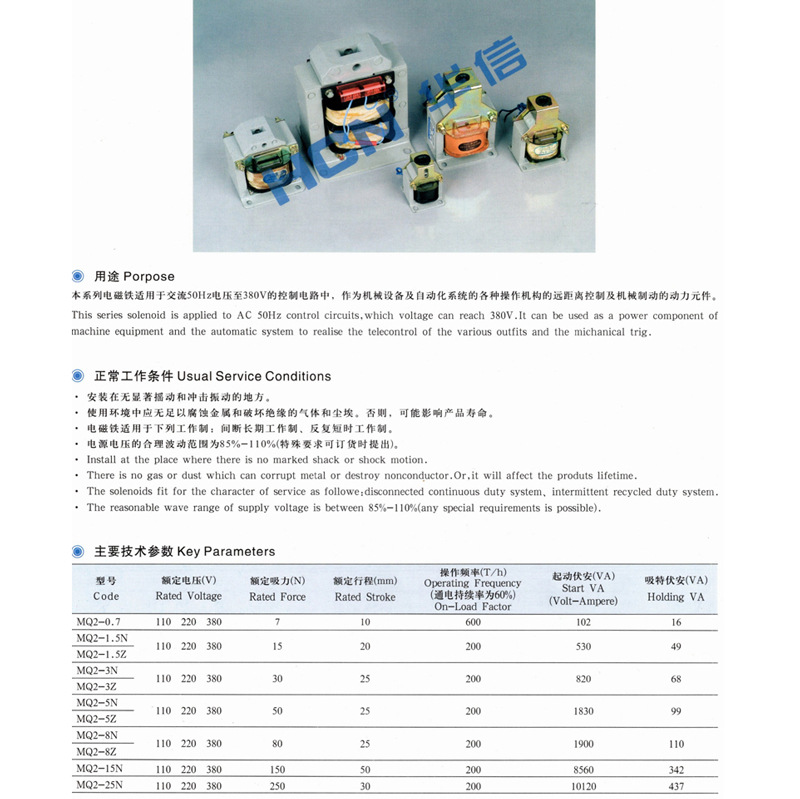 ���� ����� HCN MQ2-0.7 1.5 3Z 3N 5Z 5N 8Z8N ��ϵ�н���ǣ��
