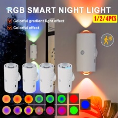 4/2/1pc スマート LED ナイトライト モーションセンサー付き 3 照明