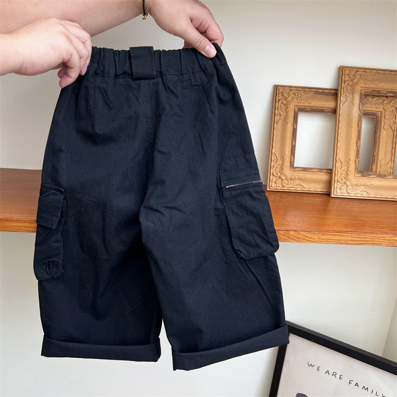 2024 Podzimní dětské americké ležérní vícekapsové pracovní oblečení pro chlapce a dívky Volné vyprané rovné trubkové dlouhé kalhoty_voghion.com