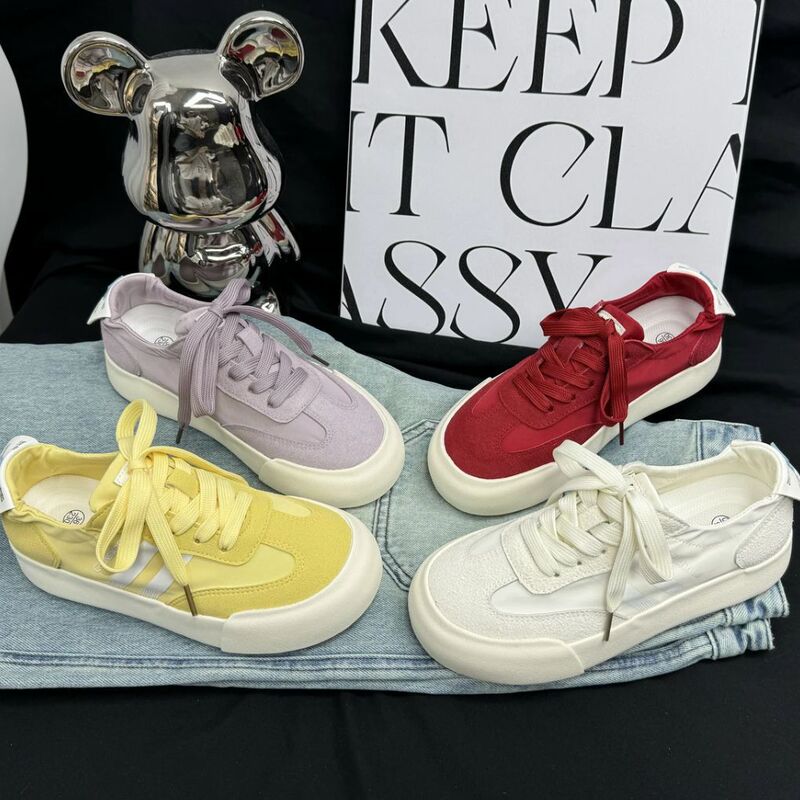 6656 Thick-Soled Sneakers for Women, German Training Shoes, White Shoes, 2025 Spring Hot Style, Stylish Design, Korean Version, Candy Colors, Versatile