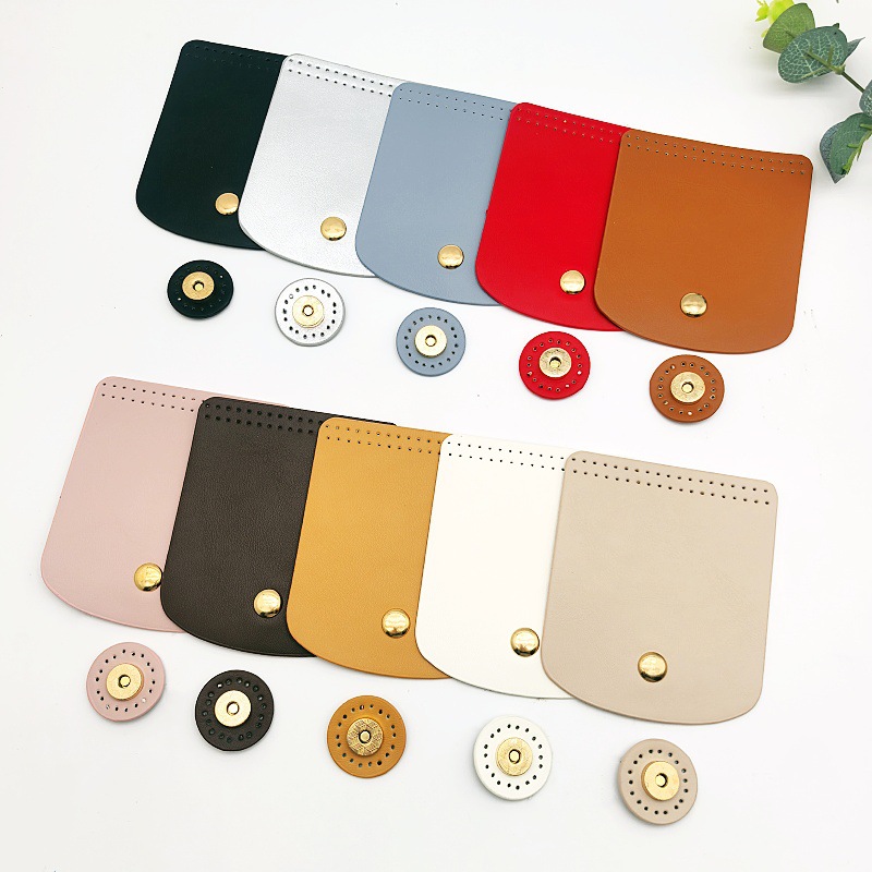 Hand-woven bag PU cover, Longchamp bag magnetic leather cover, DIY crochet bucket bag leather accessories, in-stock wholesale