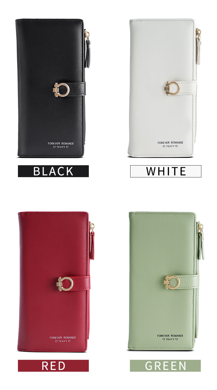 Women's Solid Color Pu Leather Hidden Buckle Wallets display picture 6