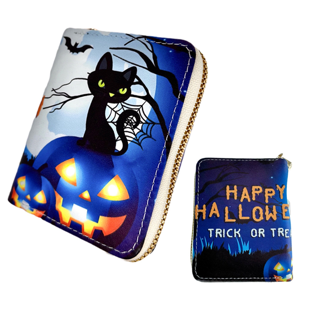 2023 nueva cartera de Halloween cráneo impreso multi-Tarjeta titular divertido Halloween monedero embrague
