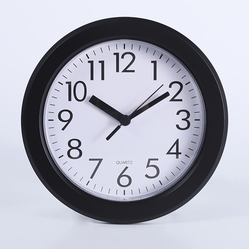 Cross-Border 8inch Simple Silent Quartz Clock Living Room Bedroom Home Plastic Clock Creative Modern Digital Wall Clock