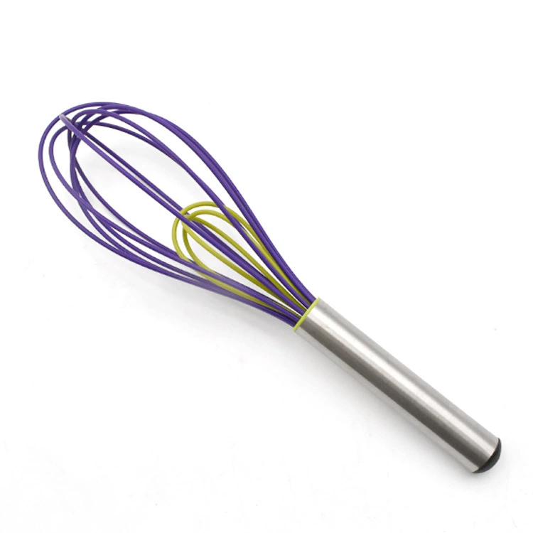 Silicone kitchenware, handle stainless steel, cream mixing stick, 10inch