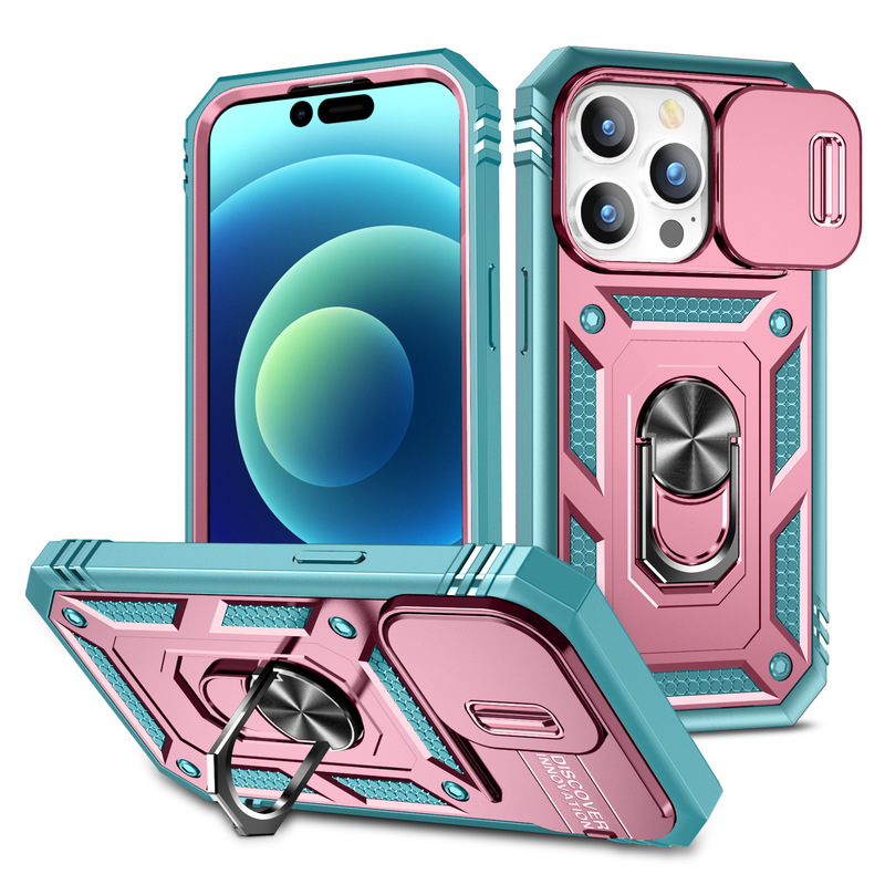 Suitable for Iphone17 Mobile Phone Case Military Push Window Three-In-One Apple 15Promax Magnetic Ring Anti-Fall Hard Case Suitable for Iphone17 Mobile Phone Case Military Push Window Three-In-One Apple 15Promax Magnetic Ring Anti-Fall Hard Case