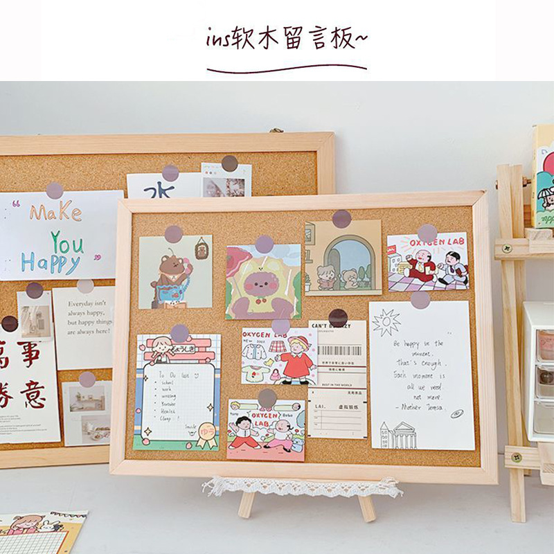 风软木板照片墙日系创意毛毡自粘墙贴墙板挂墙上家用宿舍留言板简