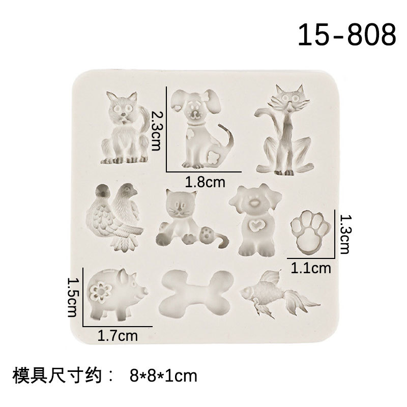 3D de dibujos animados animal fondant pastel de silicona molde DIY hornear pastel de pavo real accesorios de chocolate decorativos molde