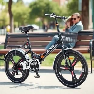 No installation folding bicycle for boys and girls 20-22 inch speed and shock absorption primary and secondary school students bicycle adults