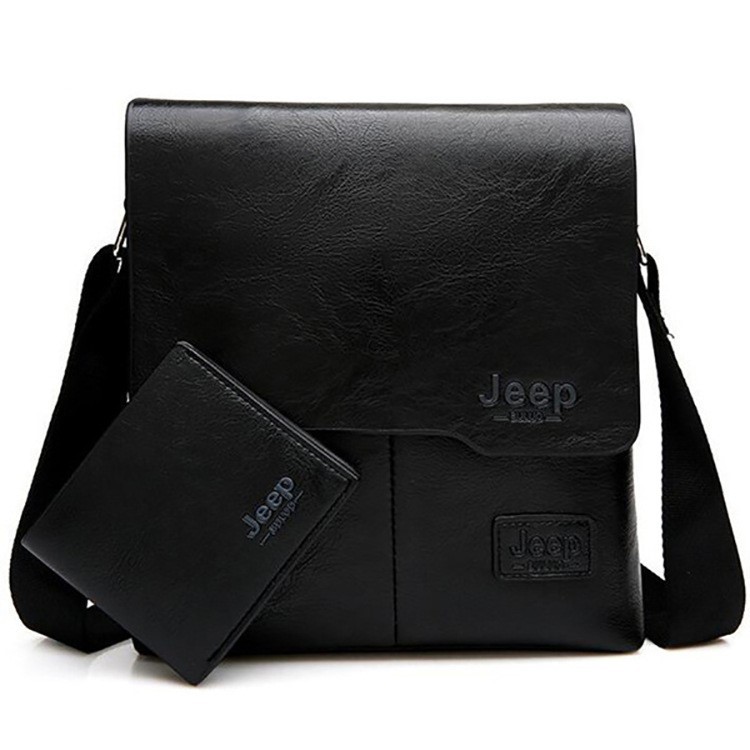 Bolso de Hombro Cruzado para Hombre de Piel PU Impermeable para Uso Diario