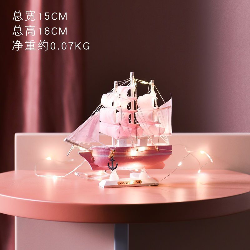 淘供品帆船置物卒業シーズン木造工芸品模型客間開業大吉置物木製帆船|undefined