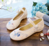 Low -heeled shoes Single shoes Light -mouth embroidered cloth shoes, buckle fairy crane national style retro Hanfu shoes women's shoes