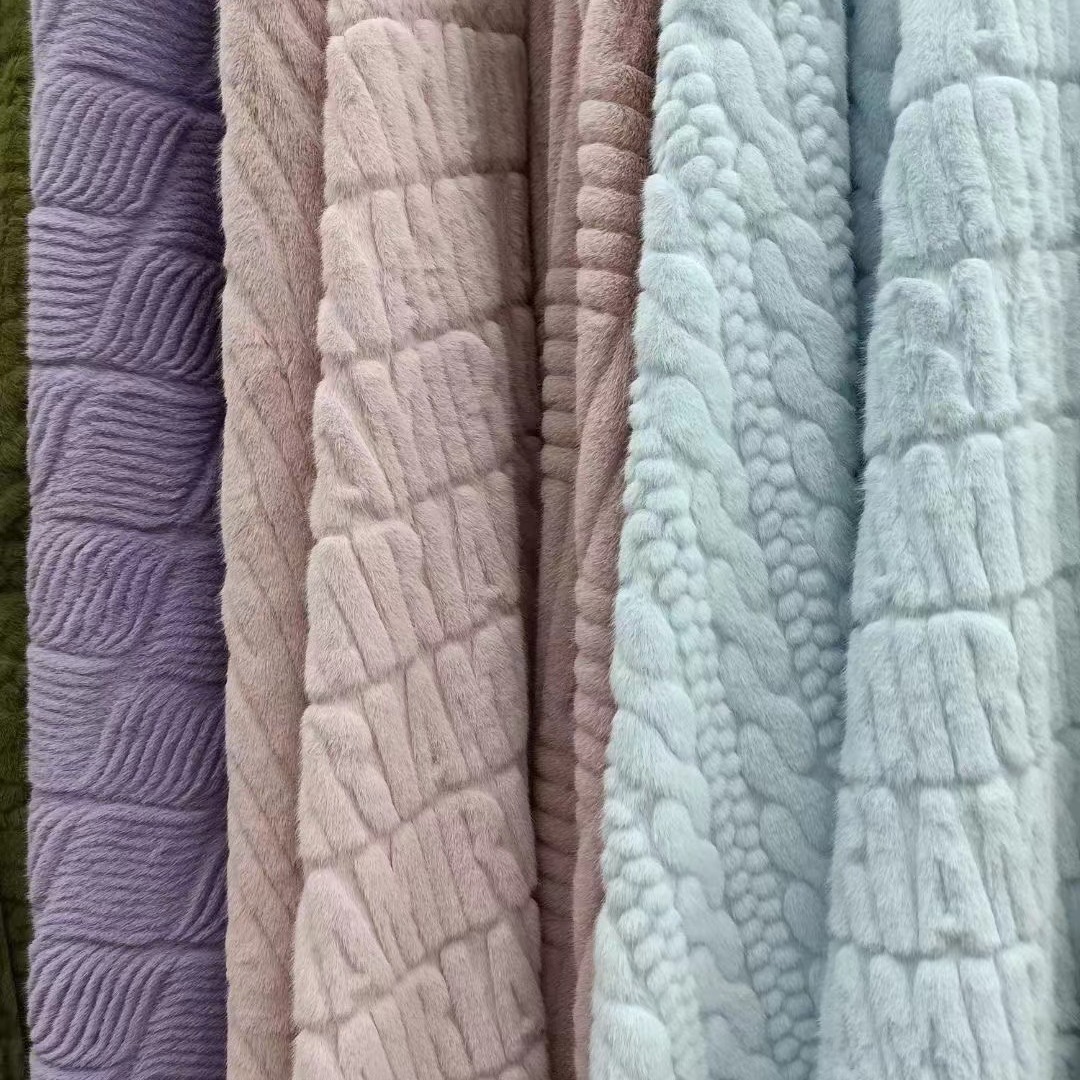 Nuevo tipo de flor de alto bajo pelo de mijo visón estampado en relieve torcido tigre diez barras visón bolsa de moda tela de juguete