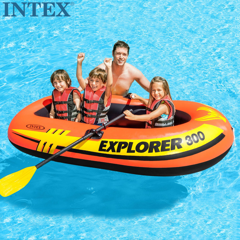 INTEX58332 探险三人充气船 橡皮船 冲锋舟皮 划艇充气 筏钓鱼船