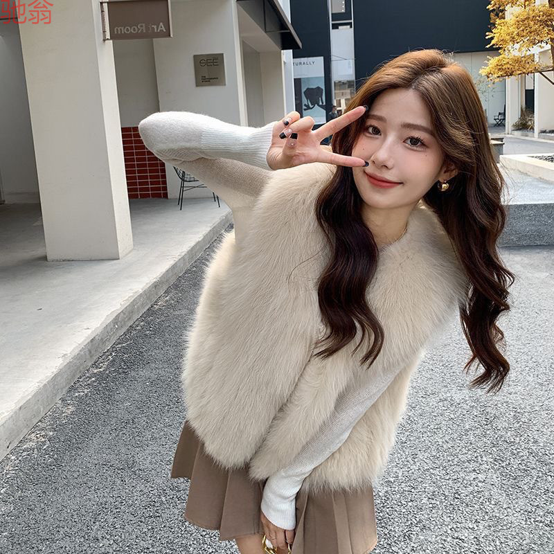 Y9Z2023 Autumn and Winter Coat Women's Cotton Warm Fur Vest Slim Fur Vest Women's Faux Fox Fur Waistcoat Y9Z2023 Autumn and Winter Coat Women's Cotton Warm Fur Vest Slim Fur Vest Women's Faux Fox Fur Waistcoat