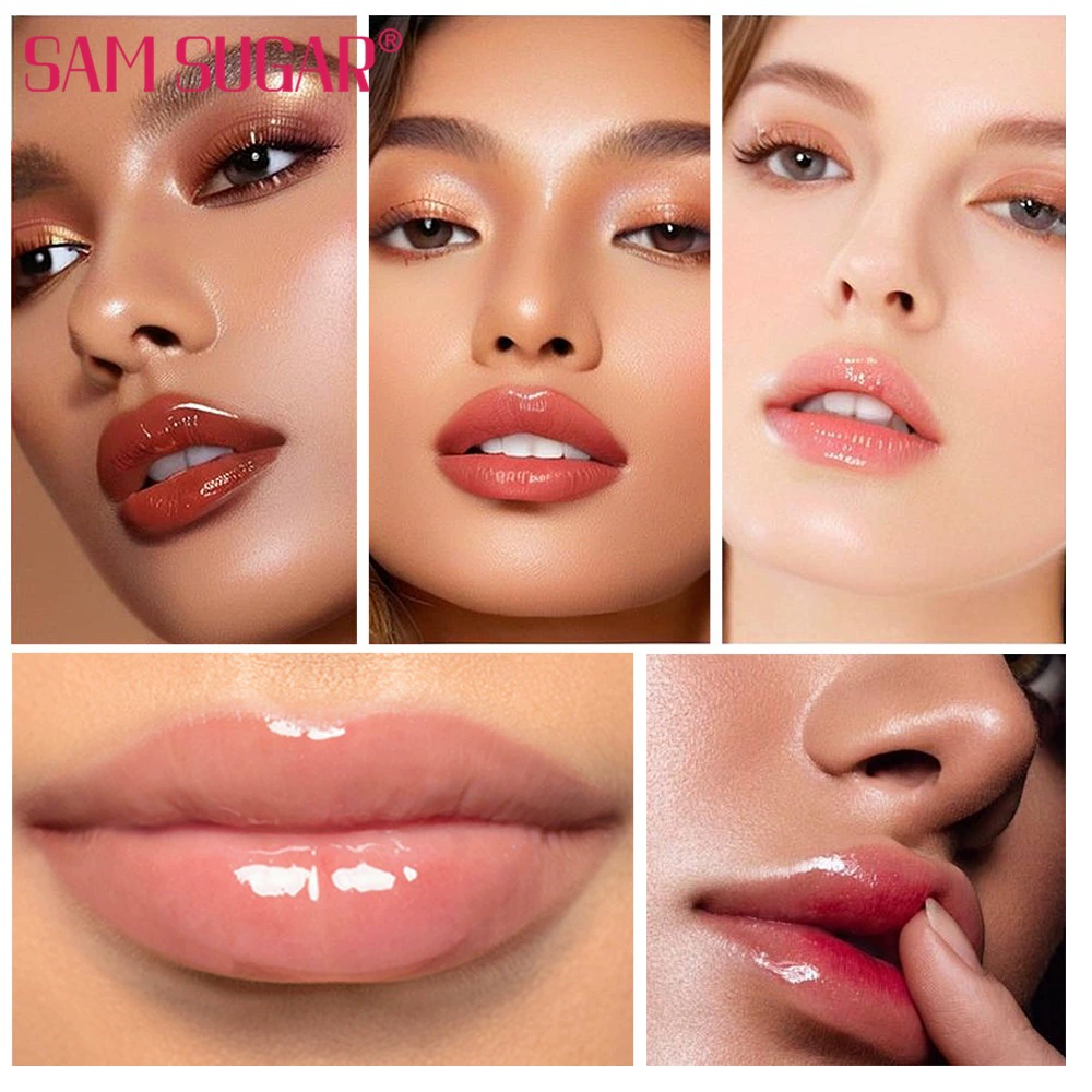 Makeup primer, transparent lip balm, moisturizing lip gloss, 3 colors, mirror effect