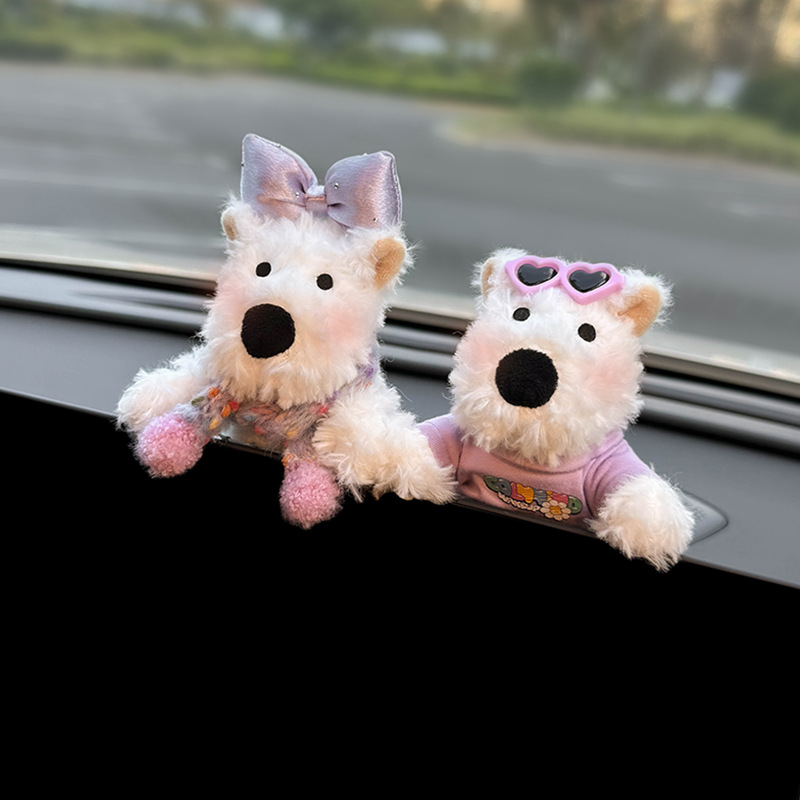 West Highlands accesorios de automóviles accesorios de automóviles pantalla de control central muñeca cachorro muñeca decoración de pantalla encantadora