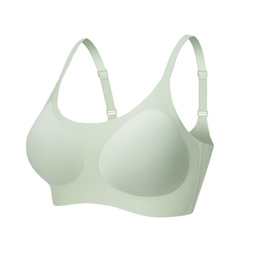 Yunduo Seamless Underwear Women's No Wire-Reduced Secondary Breast Reduction Large Breasts Show Small Fixed Cup Sports No-Size Sling Bra