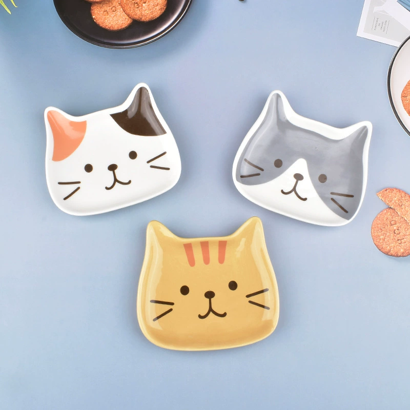 Japanese -style stereo cat ceramic disc