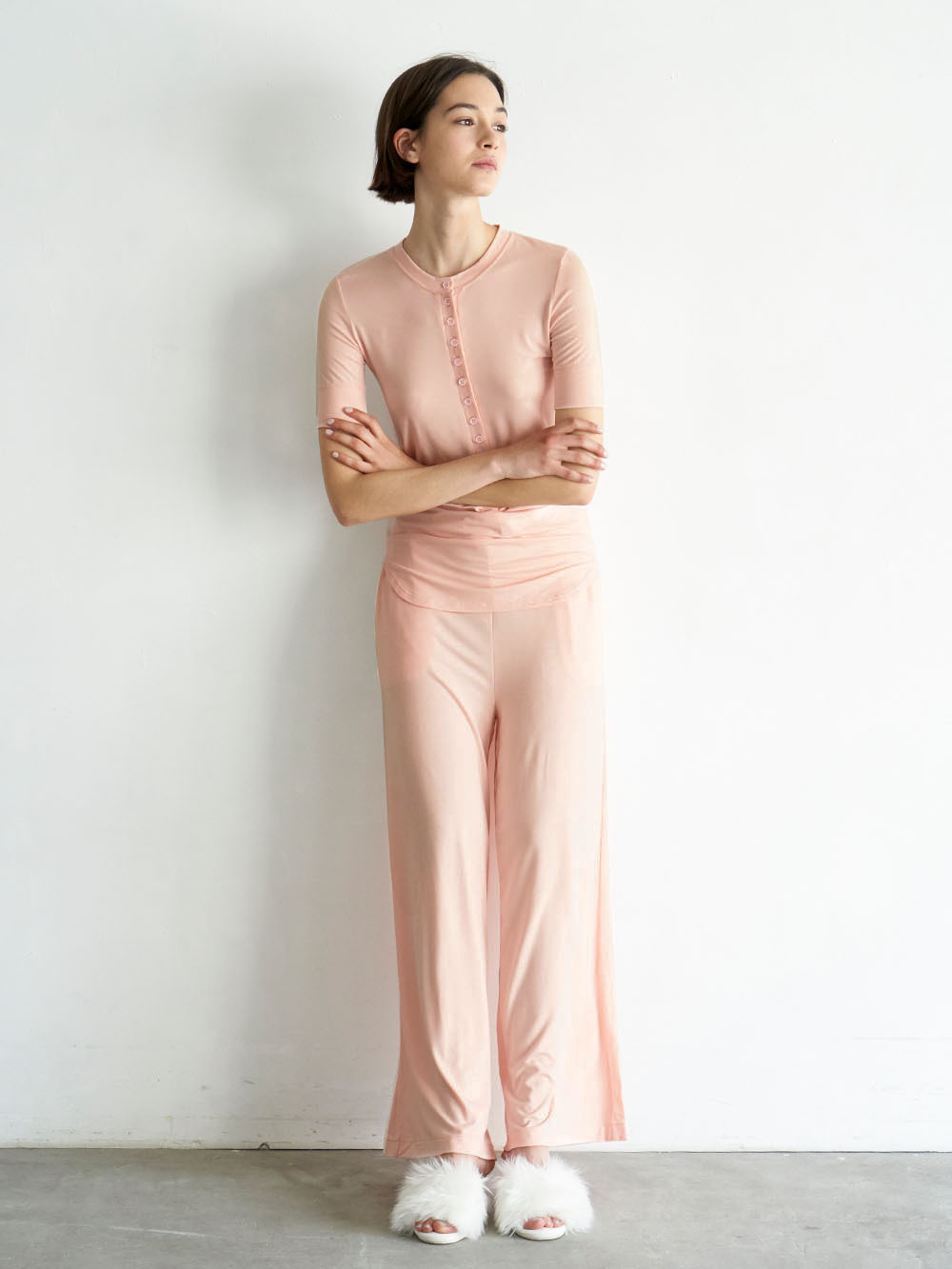 Title 9, Kadın Yuvarlak Yaka Yarım Hırka Kısa Kollu Pant...