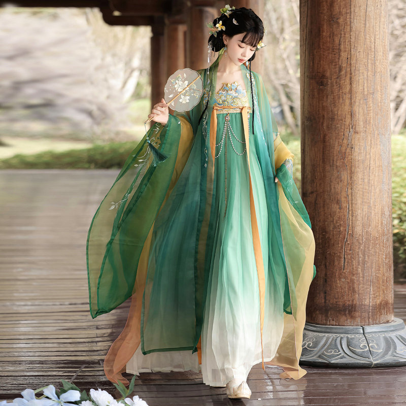 2026 Original Hanfu【Bixi Yue】Tang-Style High-Collar Large-Sleeve Shirt with Embroidery, Elegant and Ethereal, New Spring/Summer Model