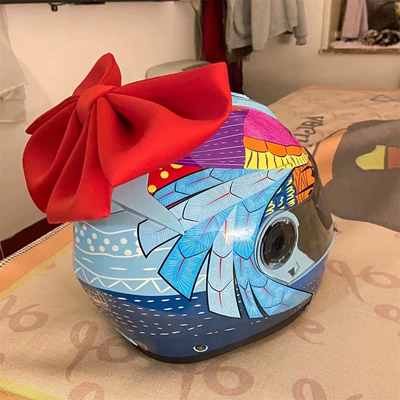Cross-Border Best-Selling Helmet with Bow: Motosiklet dəbilqələri