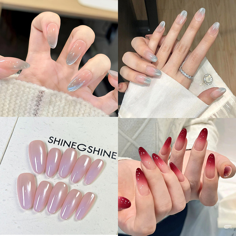 Summer Sea Blue Ice Penetrant Cat's Eye Gentle Temperament Girly Style Simple Gradient Pure Handmade Wear Armor Summer Sea Blue Ice Penetrant Cat's Eye Gentle Temperament Girly Style Simple Gradient Pure Handmade Wear Armor