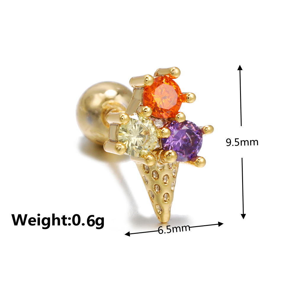 Fashion Ice Cream Candy Series Heart-shape Copper Earrings Wholesale display picture 9