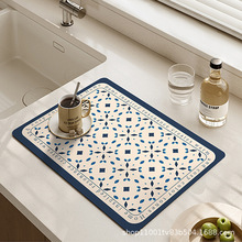 厨房台面沥水垫餐具碗盘干燥控水垫防水防滑免洗隔热硅藻泥吸水垫