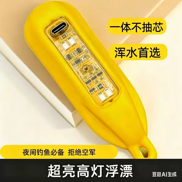 6000 Brightness Visible Fish-Attracting Light, High-Light Fishing Float, Night Vision Light, Ultra-Bright Deep Murky Water Fish-Attracting Light, Fishing Yellow Float