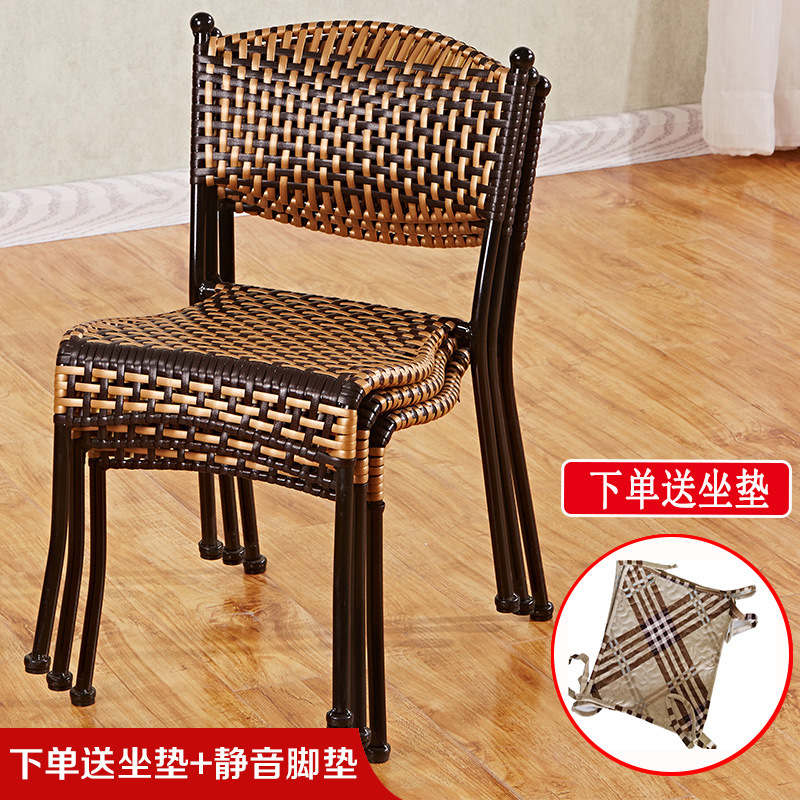 Woven rattan chair, woven rattan chair back, stool, household dining chair, low stool, small rattan chair, single-person baby stool, back chair