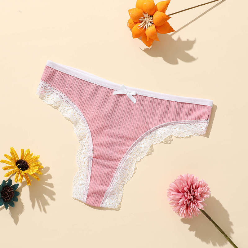 女の子用の新しい通気性のあるポリエステルバービーパターンのT字型下着、女性用の快適な腹部コントロールミッドローウエストT字型パンツ、メーカー卸売|undefined