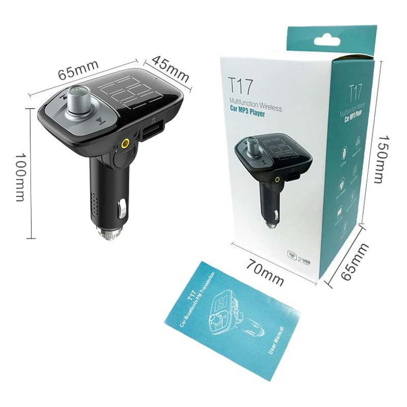 Новый T17 большой экран автомобиля Bluetooth громкой связи телефон FM-передатчик U диск музыка MP3-плеер зарядное устройство