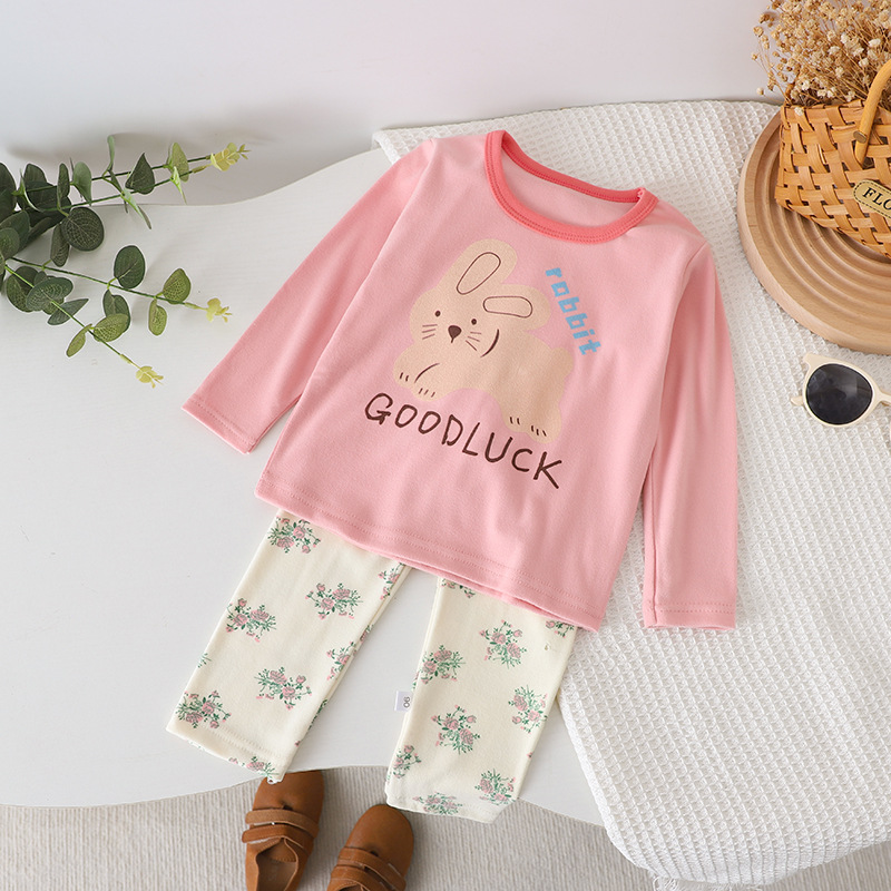 Nueva ropa para niños, primavera y otoño, ropa interior para niños, ropa de otoño para niños, pantalones largos, pijamas para niñas pequeñas y medianas, ropa de hogar al por mayor image 5