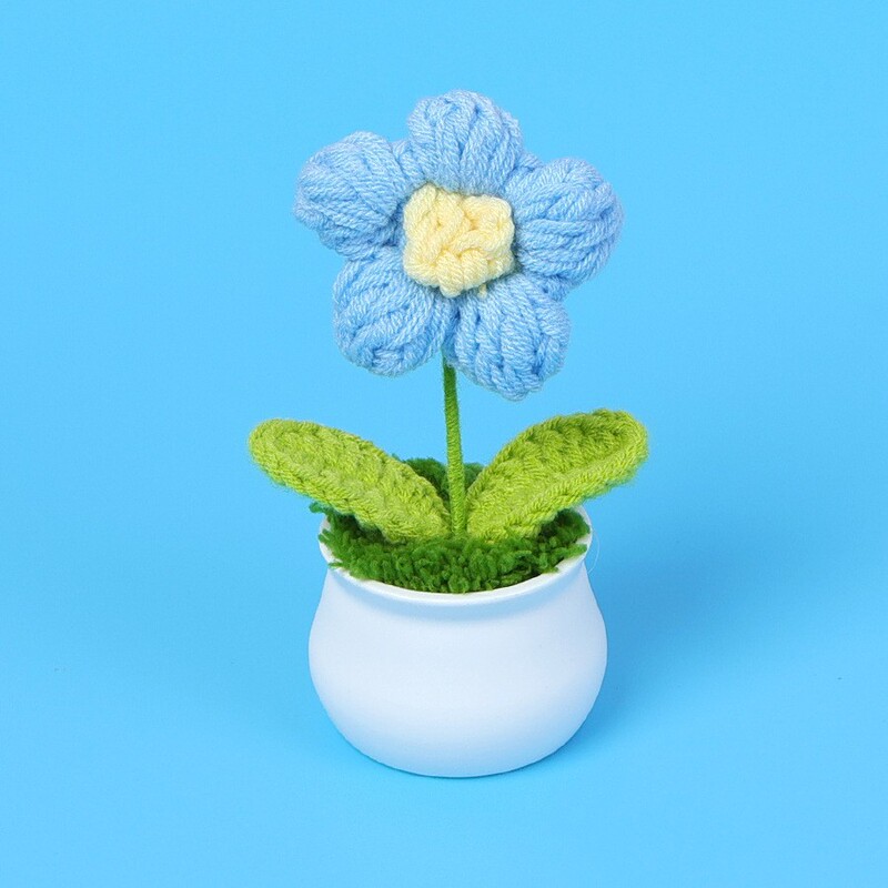 完成したウールひまわり鉢植えスズラン造花チューリップデスクトップ装飾品バレンタインデー教師クラスメートギフト|undefined