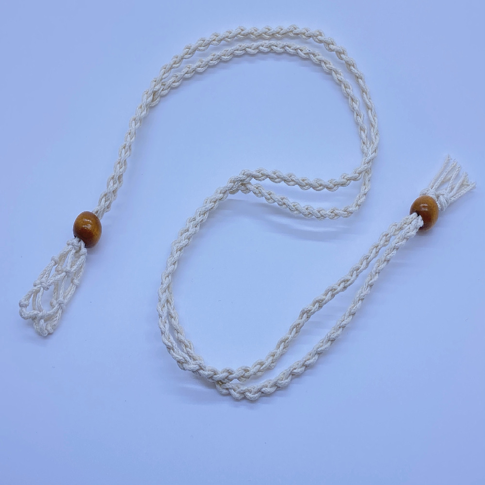 Transfronterizo de piedra natural bolsillo de red trenzado colgante ajustable bolsillo de red retráctil mano trenzada red soporte cuerda retro