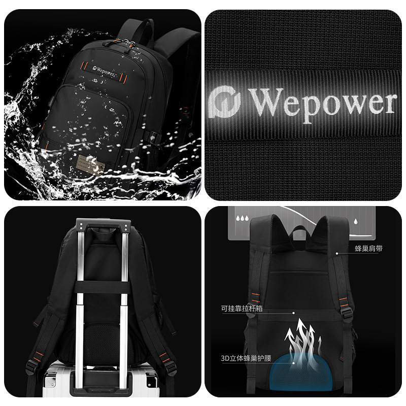 WEPOWER nueva mochila casual para hombres, mochila multifuncional de gran capacidad, mochila de viaje al aire libre.