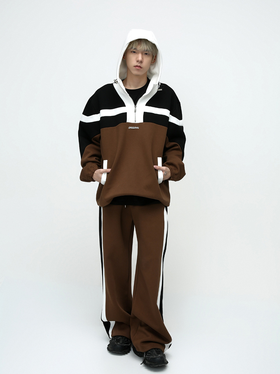 Mtlclothes ropa de Hombre | 2023 otoño americano nicho deconstrucción diseño color matching suéter casual traje moda