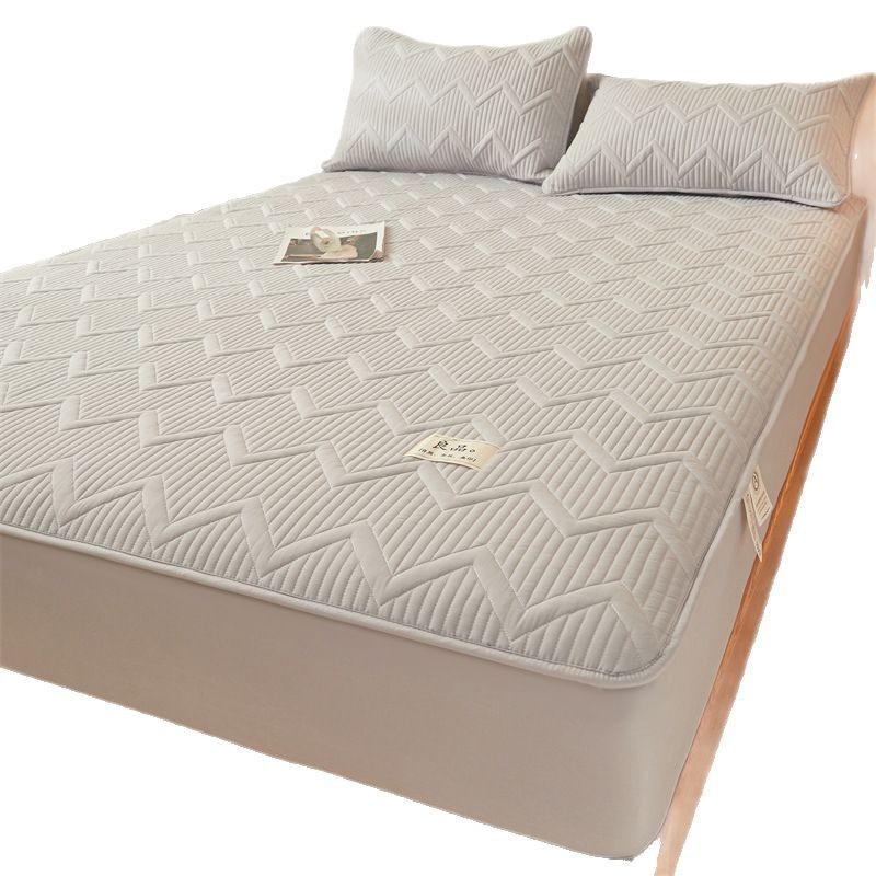 Cubierta de cama al por mayor de una sola pieza 2024 nuevo estilo de color sólido todo incluido cubierta de cama cubierta protectora de colchón original cubierta impermeable acolchada