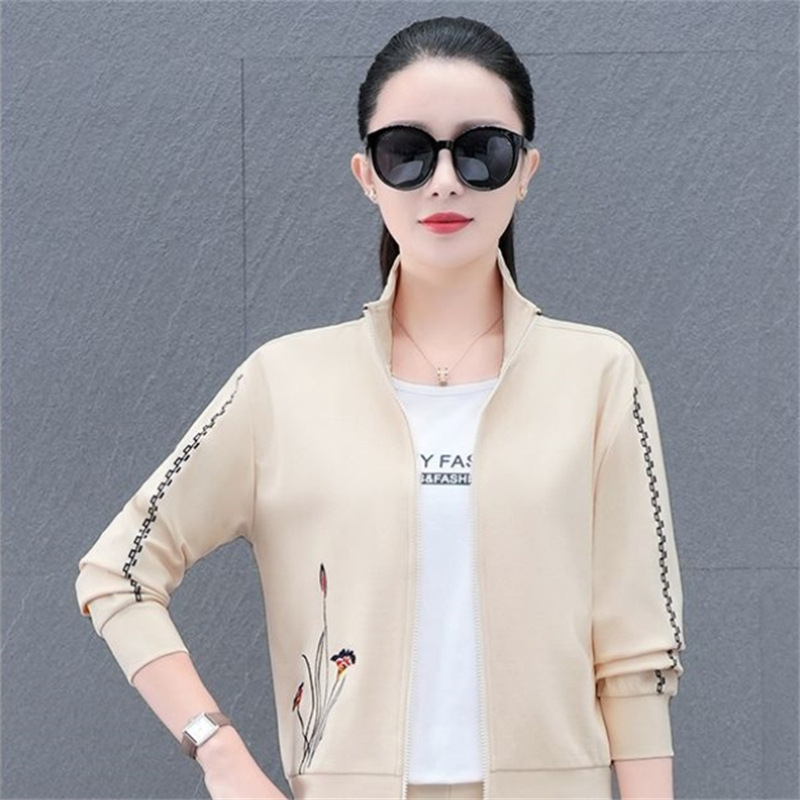 (2개) 스포츠 세트 여성의 봄과 가을 2024 새로운 한국 패션 스포츠웨어 캐주얼 긴 소매 재킷 느슨한 투피스 세트