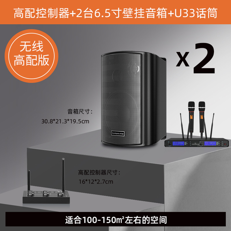 壁挂无线音响店铺舞蹈教室餐厅健身房会议室商用音箱组合套装|undefined