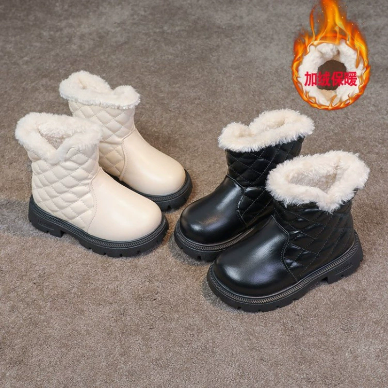 Сапоги для девочек зимой 2024 новые утолщенные теплые детские снегоступы