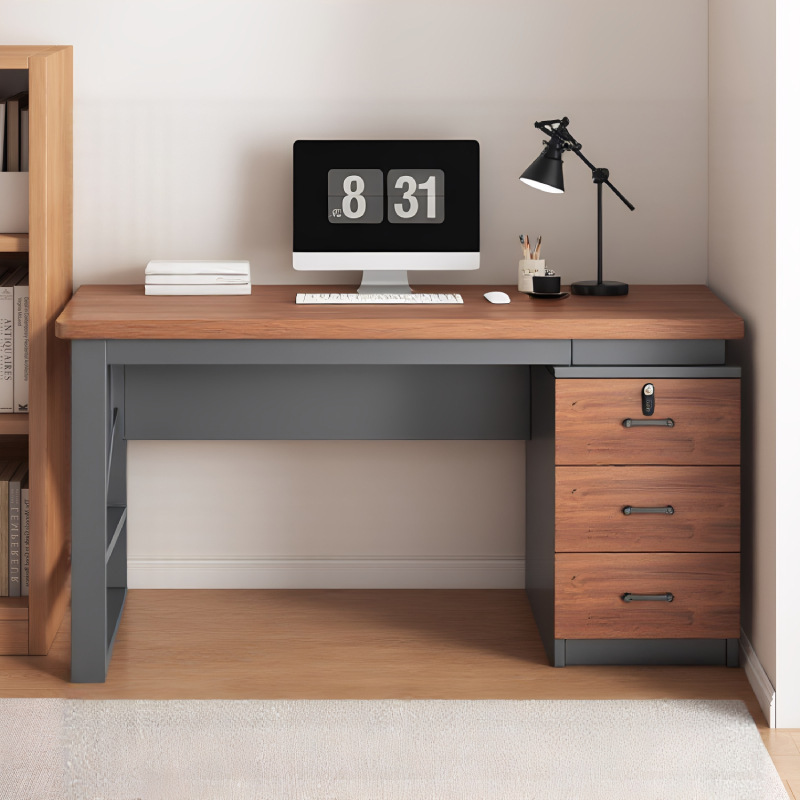 Office Desk Bedroom Computer Desk with Lock Modern Simple Desktop Workbench with Drawer Desk Adult Home Desk