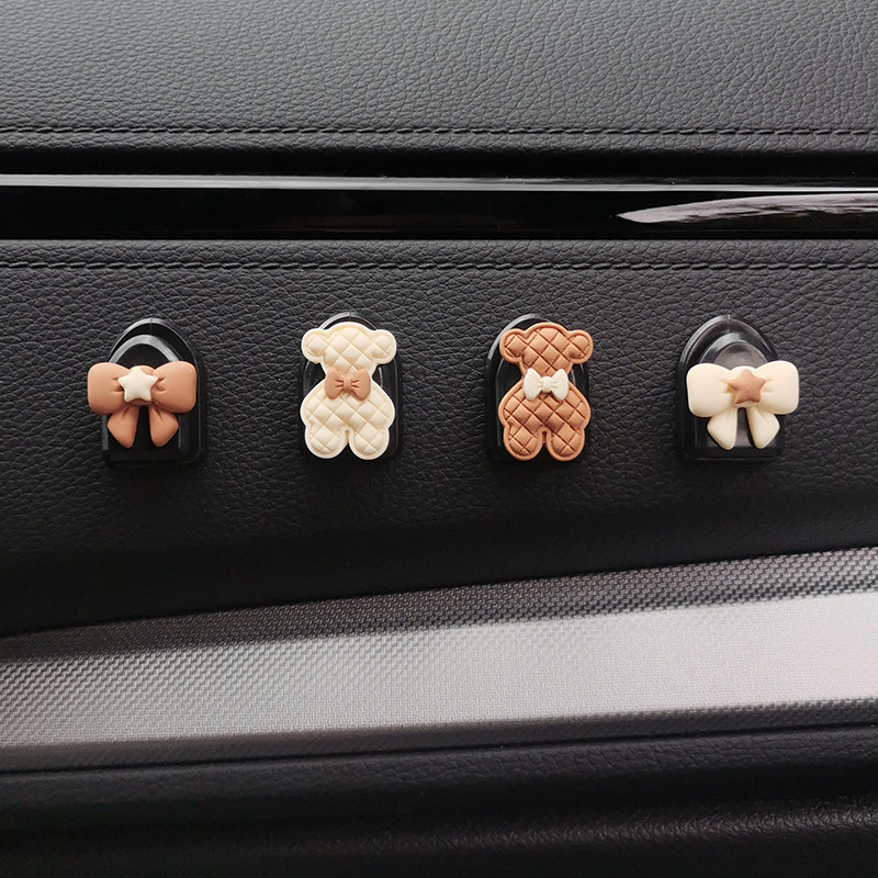 Accesorios para automóviles, ganchos, adhesivos, delanteros, pequeños ganchos, accesorios de decoración lindos, plástico femenino